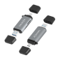 Lecteur de cartes Aisens USB-A et USB-C 3.1 Gen1 - Compatible SD, Micro SD, MMC, RS-MMC, Micro MMC - Gris