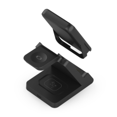 Chargeur sans fil Aisens 15 W - USB-C - Protocole Qi - Téléphones portables, Apple Watch et écouteurs - Powerbank - Protection