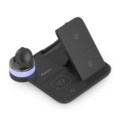 Chargeur sans fil Aisens 15 W - USB-C - Protocole Qi - Téléphones portables, Apple Watch et écouteurs - Protection contre les