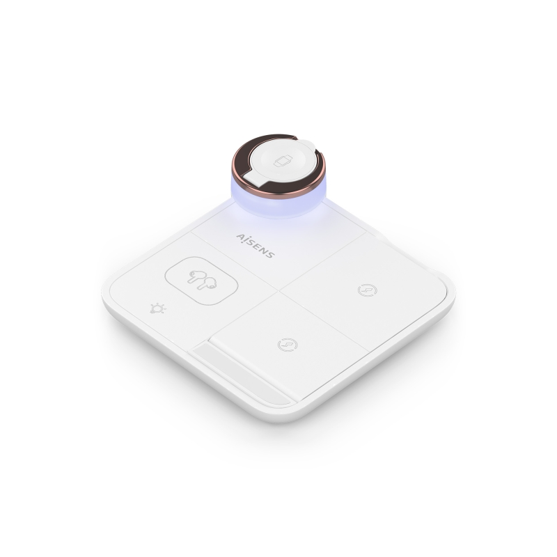 Chargeur sans fil Aisens 15 W - USB-C - Protocole Qi - Téléphones portables, Apple Watch et écouteurs - Protection contre les