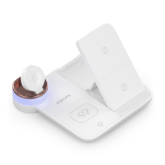 Chargeur sans fil Aisens 15 W - USB-C - Protocole Qi - Téléphones portables, Apple Watch et écouteurs - Protection contre les