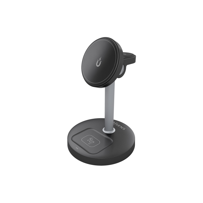 Chargeur sans fil Aisens 15 W - USB-C - Protocole Qi2 - Téléphones portables, Apple Watch et écouteurs - Protection contre les