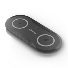 Chargeur sans fil Aisens 15 W - USB-C - Protocole Qi - Téléphones portables et écouteurs - Protection contre les surtensions
