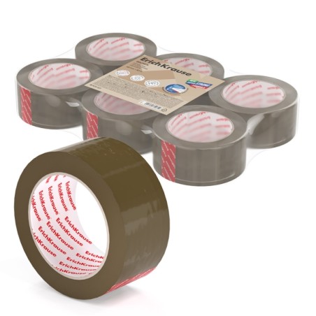 Lot de 6 rubans d'emballage Erichkrause 48 mm x 50 m marron