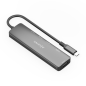 Station d'accueil Aisens USB-C 6 en 1 - USB-C vers 1xHDMI - 3xUSB-A - 1xSD - 1xMicroSD - 15 cm - Couleur Gris