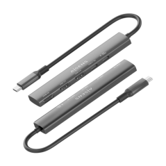 Station d'accueil Aisens USB-C 5 en 1 - USB-C vers 1xHDMI - 2xUSB-A - 1xUSB-C - 1xUSB-C PD 100W - 15cm - Couleur Gris