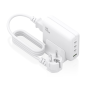 Chargeur Aisens GAN 140 W - 3 ports USB-C PD3.0, QC4.0, QC5.0 - 1 port USB-A QC3.0 - Câble de 1,4 m - Blanc