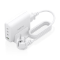 Chargeur Aisens GAN 140 W - 3 ports USB-C PD3.0, QC4.0, QC5.0 - 1 port USB-A QC3.0 - Câble de 1,4 m - Blanc