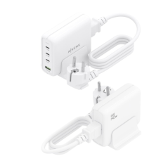 Chargeur Aisens GAN 140 W - 3 ports USB-C PD3.0, QC4.0, QC5.0 - 1 port USB-A QC3.0 - Câble de 1,4 m - Blanc