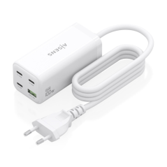 Chargeur Aisens GAN 100 W - 3 ports USB-C PD3.0, QC4.0, QC5.0 - 1 port USB-A QC3.0 - Câble de 1,4 m - Blanc
