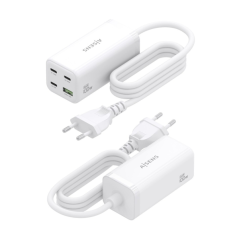 Chargeur Aisens GAN 100 W - 3 ports USB-C PD3.0, QC4.0, QC5.0 - 1 port USB-A QC3.0 - Câble de 1,4 m - Blanc