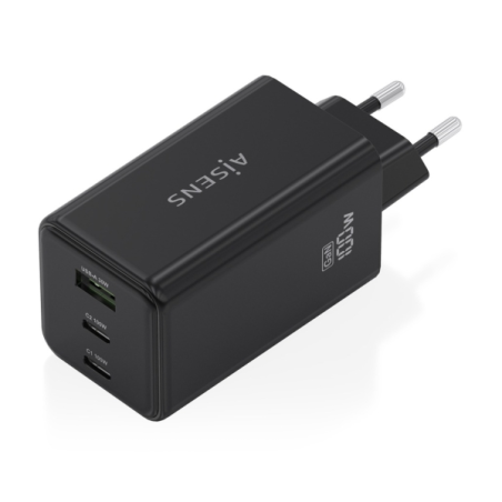Chargeur Aisens GAN 100 W - 2 ports USB-C PD3.0, QC4.0, QC5.0 - 1 port USB-A QC3.0 - Noir