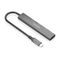 Hub USB-C ultra fin Aisens - 1xUSB3.1 Gen1 + 4xUSB3.0 - Haute vitesse 5 Gbit/s - Alimentation USB-C - Câble 15 cm - Gris