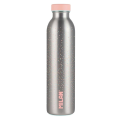 Bouteille isotherme Milan Silver Series 0,59 L - Double paroi en acier inoxydable - Liquides chauds jusqu'à 12 h, liquides