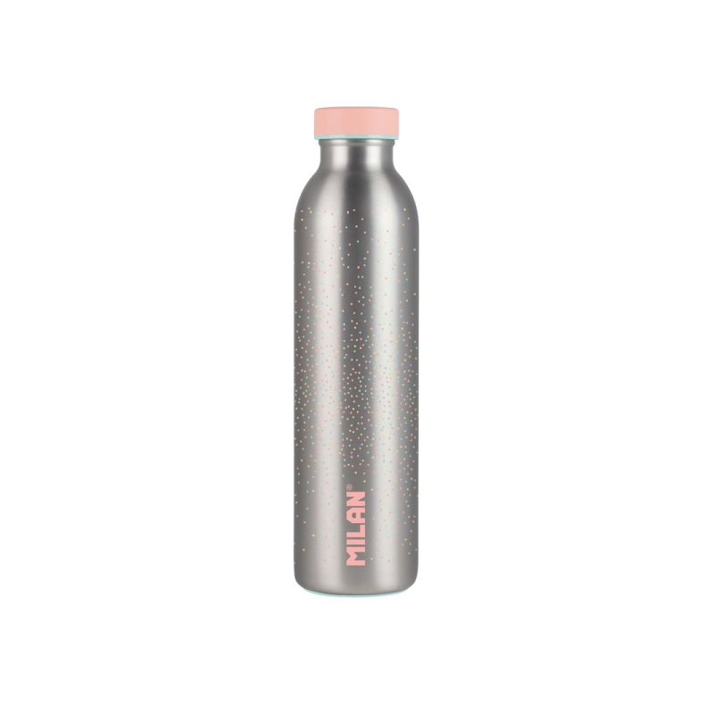 Bouteille isotherme Milan Silver Series 0,59 L - Double paroi en acier inoxydable - Liquides chauds jusqu'à 12 h, liquides