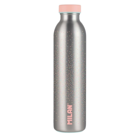 Bouteille isotherme Milan Silver Series 0,59 L - Double paroi en acier inoxydable - Liquides chauds jusqu'à 12 h, liquides