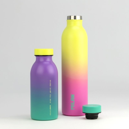 Bouteille isotherme Milan Sunset Series 0,35 L - Double paroi en acier inoxydable - Liquides chauds jusqu'à 12 h, liquides
