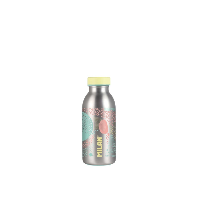 Bouteille isotherme Milan Silver Series 0,35 L - Double paroi en acier inoxydable - Liquides chauds jusqu'à 12 h, liquides