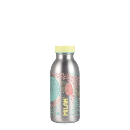 Bouteille isotherme Milan Silver Series 0,35 L - Double paroi en acier inoxydable - Liquides chauds jusqu'à 12 h, liquides