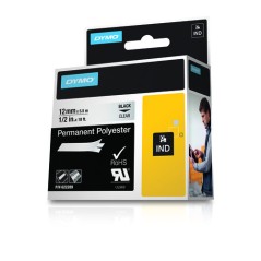 ✅ Dymo Rhino ID1-12 Ruban d'étiquettes original pour étiqueteuse - Texte noir sur fond transparent - Largeur 1 en stock
