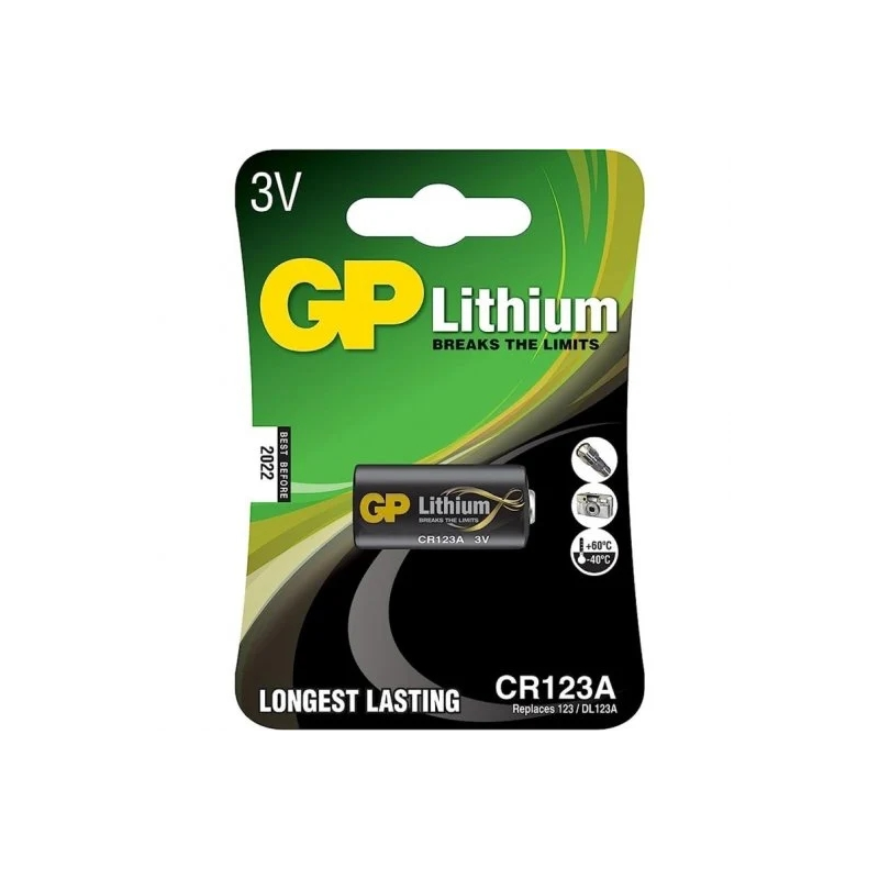 GP Lithium CR123A Pack de 1 pile 123A 3V