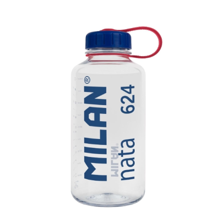 Bouteille Milan Nata® 624 1 L en Tritan - Très légère - Doseur amovible - Graduation - Sans BPA - Transparente/Bleue