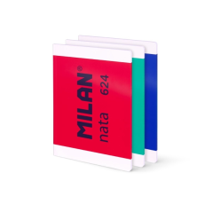 Milan Nata 624 Lot de 3 cahiers lignés A4, épaisseur 7 mm - 48 feuilles de 95 g/m² - Microperforés - Couleurs assorties