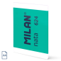 Cahier collé Milan Nata 624, format A4, ligné 7 mm, 48 feuilles de 95 g/m², microperforé, vert