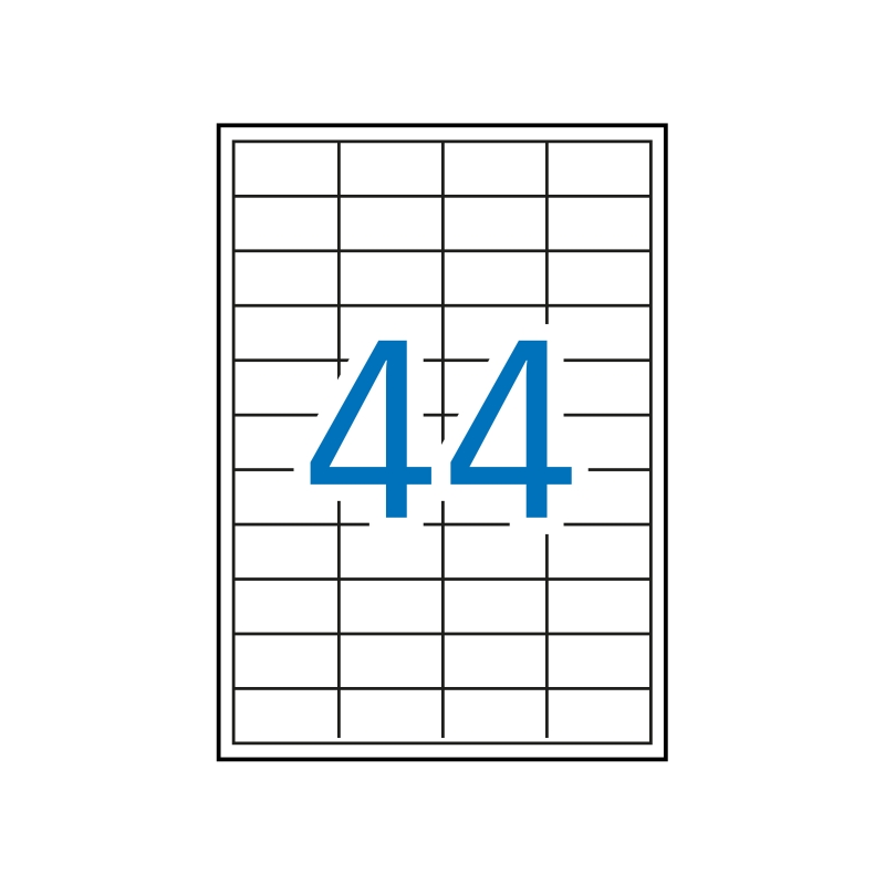 Pack de 4 400 étiquettes rectangulaires Apli 48,5 x 25,4 mm - 100 feuilles de 44 étiquettes - Adhésif amovible - Bords droits