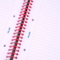 LOT de 3 Cahier à spirale Milan Nata 624, format A4, ligné 7 mm, 80 feuilles de 95 g/m², microperforé, 4 trous, rose