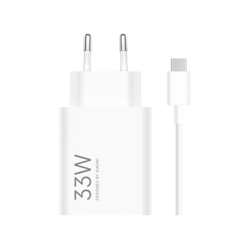 Chargeur mural combiné Xiaomi 33 W USB-A 33 W + câble - Identification intelligente des appareils - Blanc
