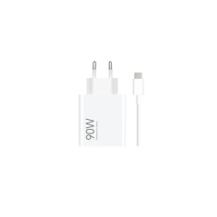 ✅ Chargeur mural universel Xiaomi HyperCharge 90 W GaN - USB-A - Charge rapide - Blanc couleur Blanc en stock