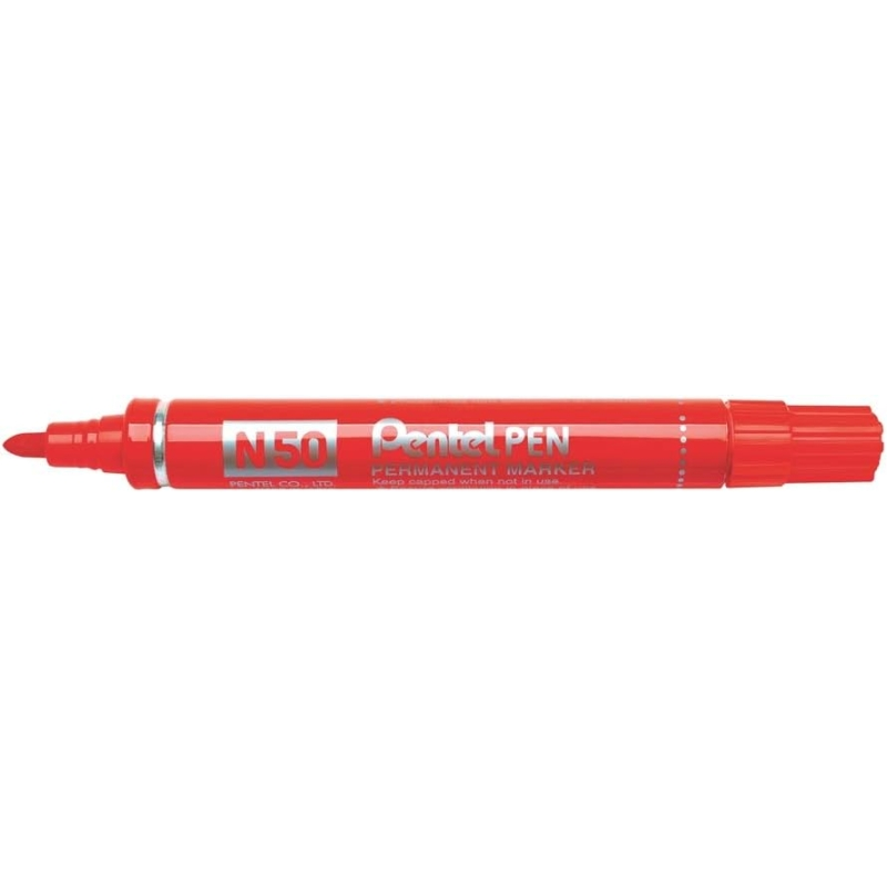 Lot de 12 marqueurs permanents Pentel N50 rouge 4,3 mm