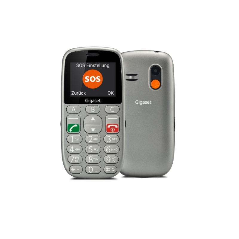 Téléphone portable senior Gigaset GL390 - Écran 2,2" - Appareil photo 0,3 Mpx - Station de charge - Gris