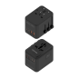 Adaptateur de voyage universel Aisens 25 W GaN - 2 x USB-A QC3.0, 2 x USB-C PD3.0 - Noir