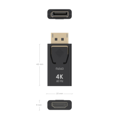 Convertisseur DisplayPort vers HDMI Aisens 4K à 60 Hz - DP/M-HDMI/H - Noir
