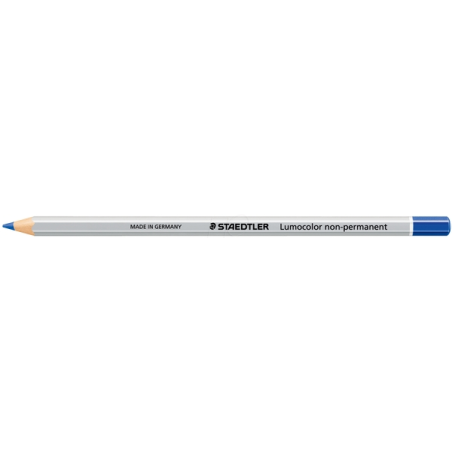LOT de 12 Crayon de couleur hexagonal Staedtler Lumocolor 108 - Spécial surfaces lisses - Marquage opaque - Bleu