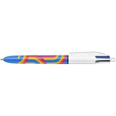 Stylo bille rétractable Bic 4 couleurs Lines - Lot de 12 - 1,0 mm