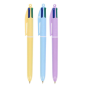 Stylo bille rétractable Bic 4 couleurs pastel - Lot de 12 - 1,0 mm