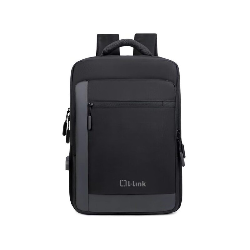 L-Link Sac à dos pour ordinateur portable 15,6" - Poche extérieure - Port USB extérieur pour le chargement - Intérieur