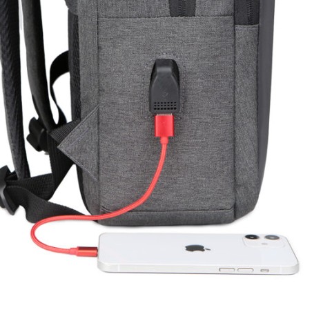 L-Link Sac à dos pour ordinateur portable 15,6" - Poche extérieure - Port USB extérieur pour le chargement - Intérieur