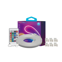 Bande lumineuse LED néon Vention - Silicone - Télécommande - USB 5 V - 5 m - Flexible et durable - Étanchéité IP65