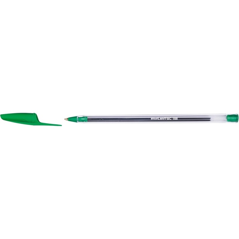 Stylo bille Molin vert pointe moyenne - lot de 50 - papeterie