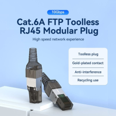 Connecteur de câble réseau FTP Vention RJ45 Cat.6 - Sans outil - Gris
