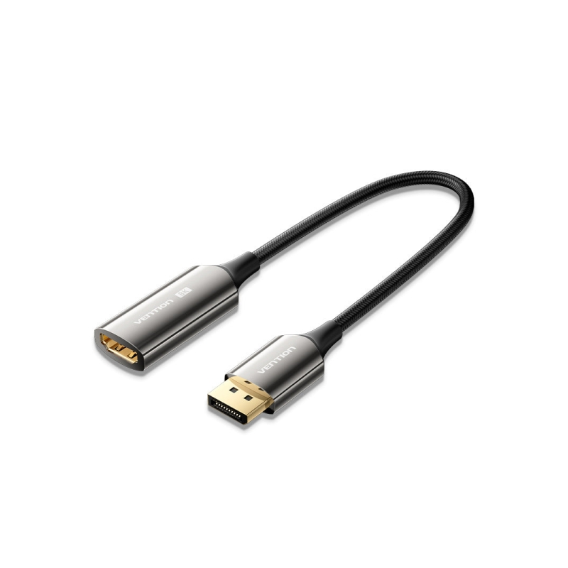Adaptateur Vention DisplayPort 1.4 8K mâle vers HDMI 2.1 8K femelle - 0,25 m - Tressé - Noir