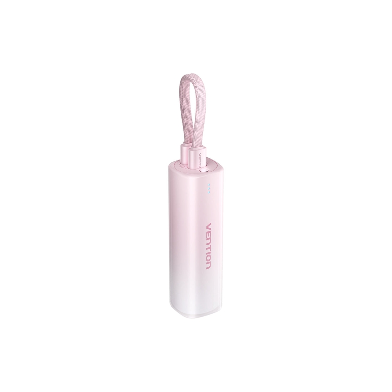 Batterie externe Vention 5000 mAh - USB-C, Lightning - Charge rapide 20 W - Rose
