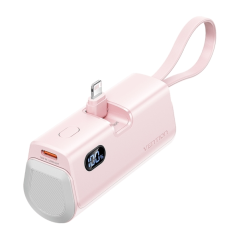 Batterie externe Vention 4800 mAh - Lightning - Charge rapide 22,5 W - Connecteur pliable - Rose