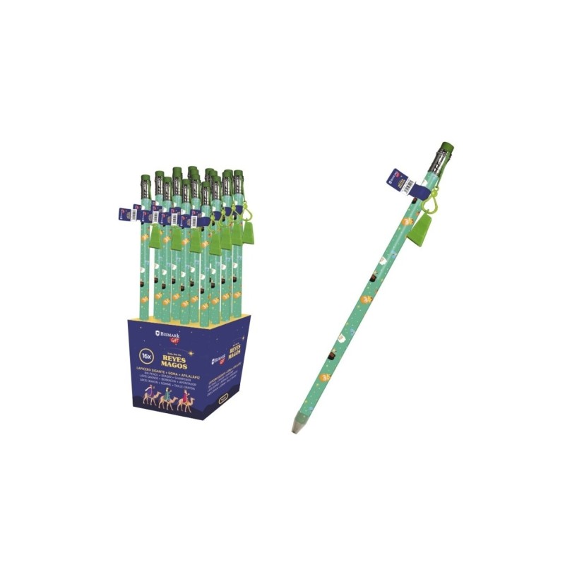 Crayon géant Bismark Trois Rois Mages vert - Lot de 16 - Papeterie

