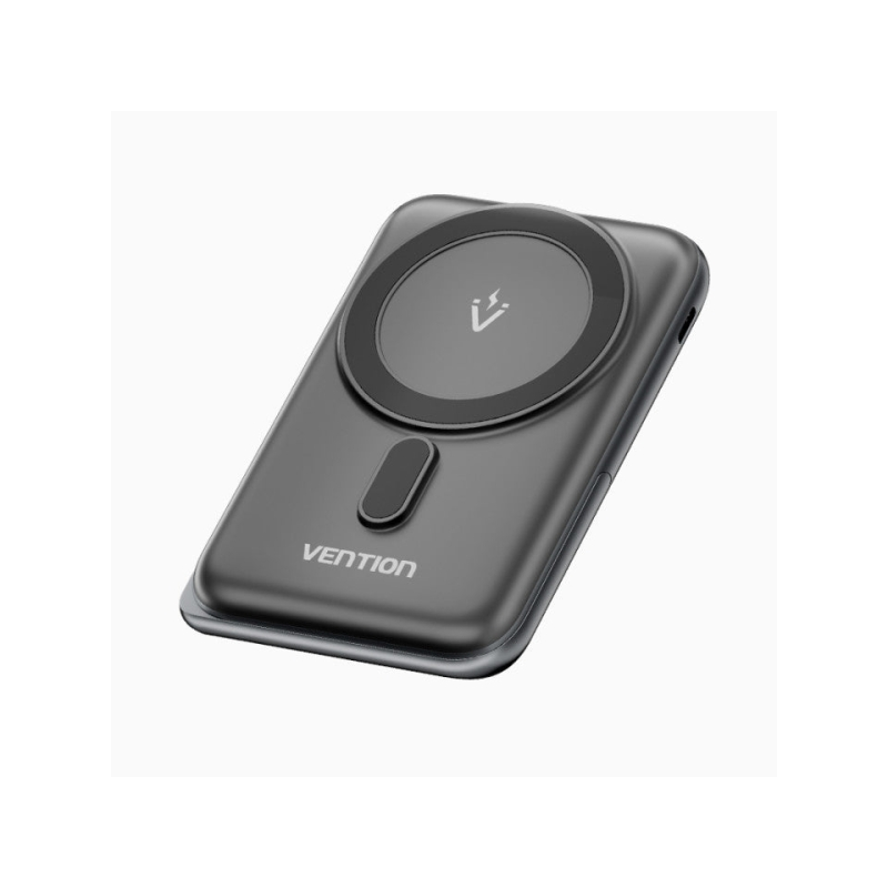 Batterie externe Vention 1000 mAh magnétique sans fil - USB-C - Charge rapide 20 W - Noir