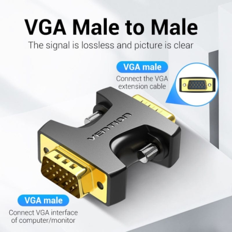 Adaptateur Vention VGA mâle vers VGA mâle - Noir